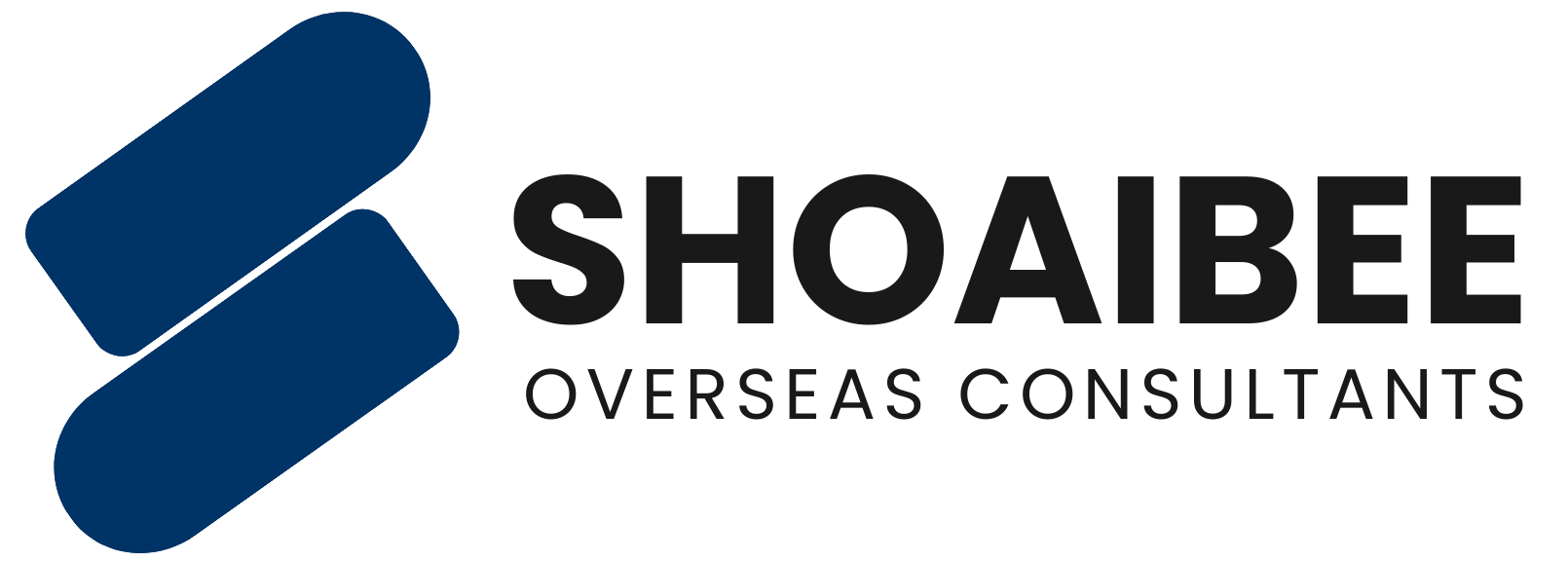 blue pills logo, s shape logo style official logo of soc shoaibee overseas consultants with word mark